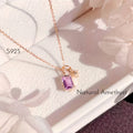 Collier pendentif rectangulaire améthyste - Esprit calme et sommeil paisible