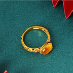 Bague en Citrine Naturelle "Golden Fortune Energy"