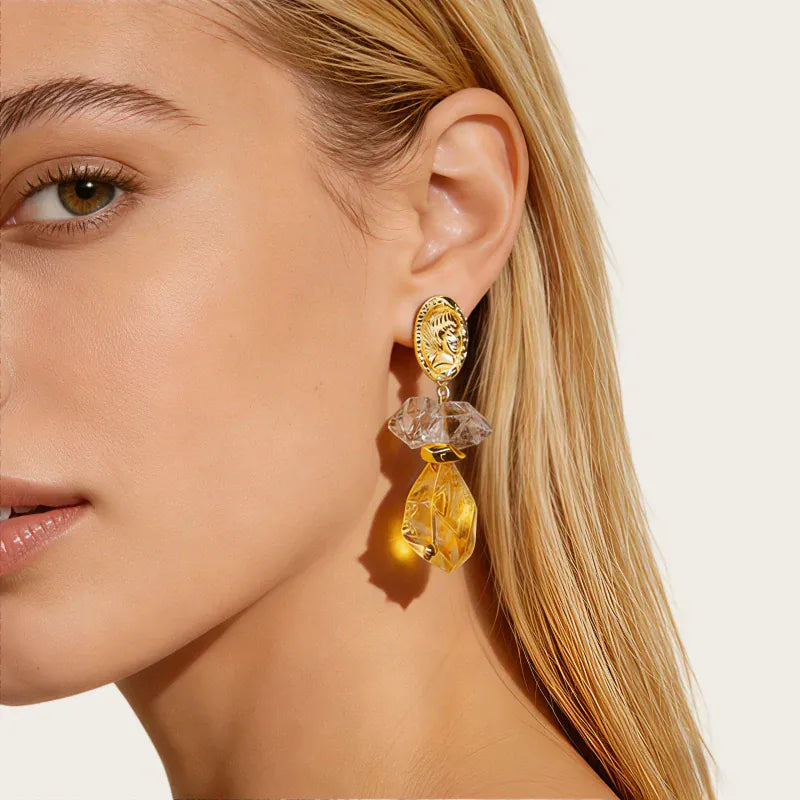 Natural Citrine Drop Earrings