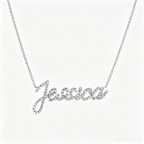 Custom Pave Diamond Name Necklace | Minimalist Luxury 925 Sterling Silver Letter Necklace
