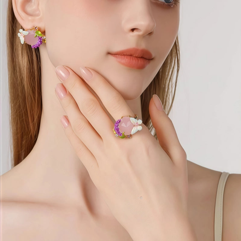 Bague Papillon de Rêve en Pierre Précieuse Lavande - Bague Calme