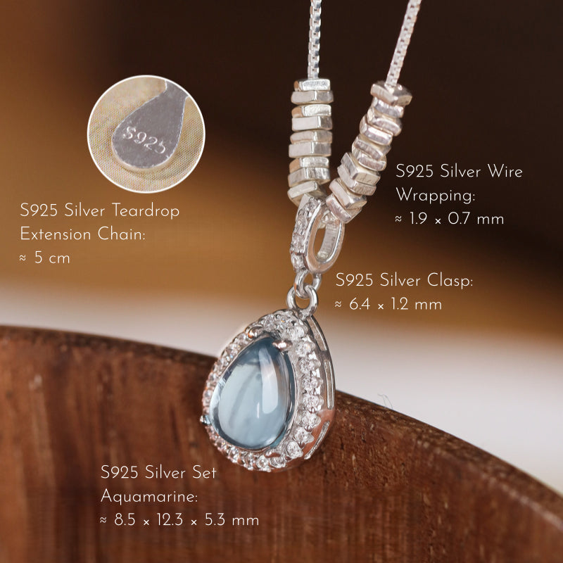 Natural Aquamarine Necklace – Activate Throat Chakra, Clear Expression, Attract Benefactors