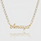 Dainty Personalized Letter Tennis Chain Necklace Custom Jewelry