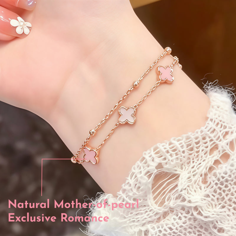 Four-Leaf Clover Double Layer Bracelet