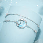 Aurora Crescent Starlight Double Layer S999 Bracelet - Carry Cosmic Blessings With You
