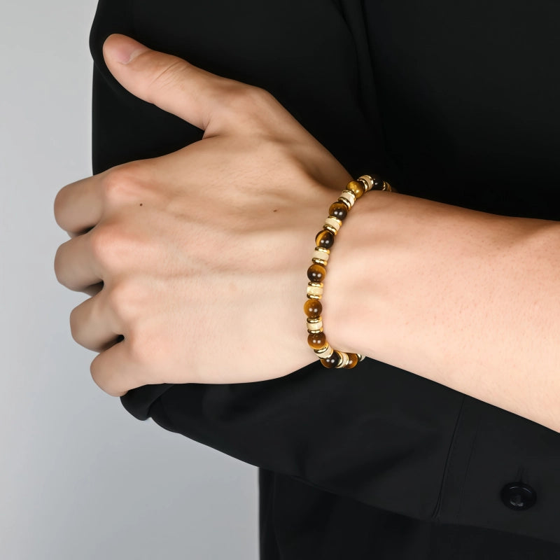 Natural Tiger Eye Stone Bracelet, Niche Beads Bracelet For Couples, Gift For Men And Women