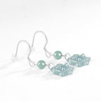 Boucles d'oreilles Jade Lotus Bleu Éclairant