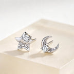 Asymmetric Star Moon Earrings - Start Shiny New Journey