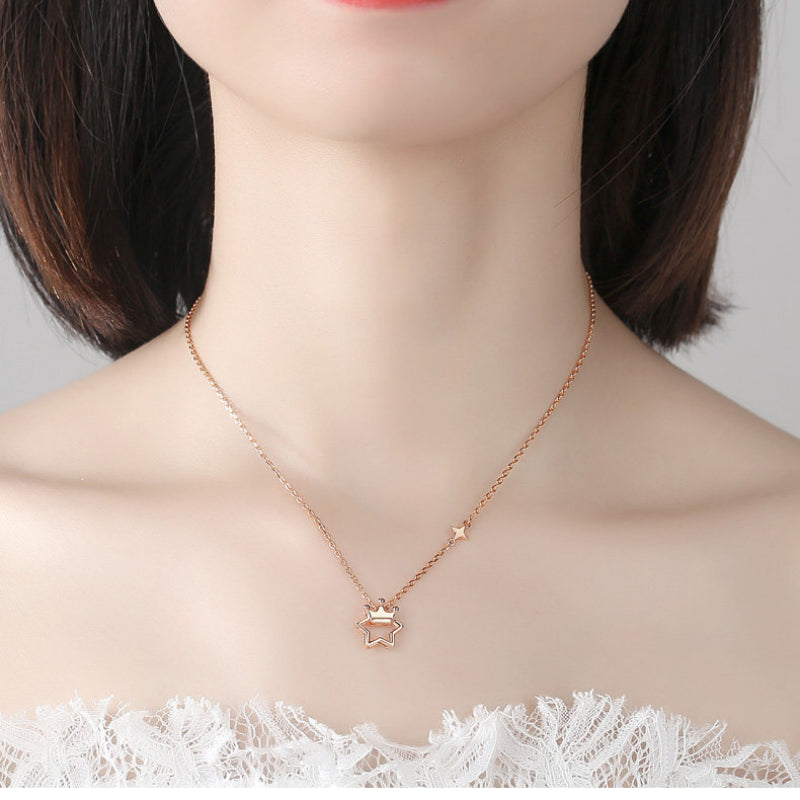 Star & Crown Necklace/Bracelet/Earrings Set - Confidence and Glamour