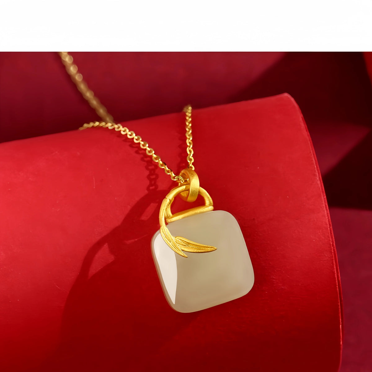 Hetian Jade Sugar Cube Necklace - Sugar Cube Charm for Sweet Blessings