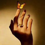 Bague naturelle en citrine pour attirer la richesse et l'amour