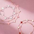 Bracelet Double Couche Trèfle à Quatre Feuilles — Cadeau Luxe & Délicat pour Meilleure Amie – Anniversaire & Remise de Diplôme