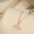 Women Luxury Fan Gemstone Necklace - Gentleness & Peace