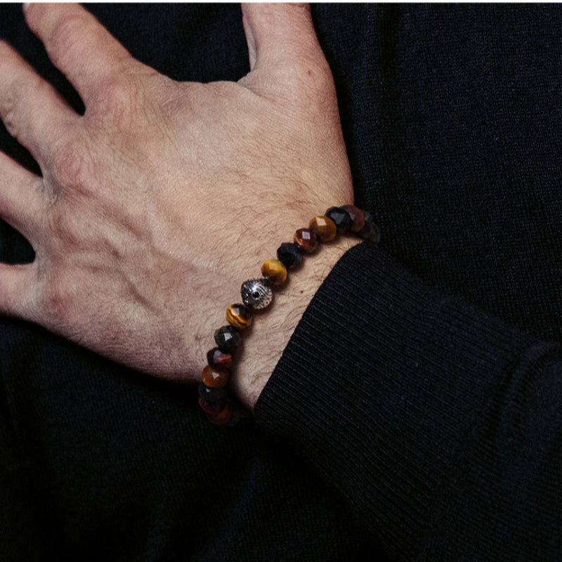 Evil Eye Multi-Color Tiger Eye Bracelet — Guardian for Boyfriend