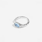 Bague Aquamarine Lava - Purification d'énergie négative