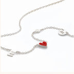 Customizable Letter/Zodiac/Zircon/Enamel Heart Pendant Necklace