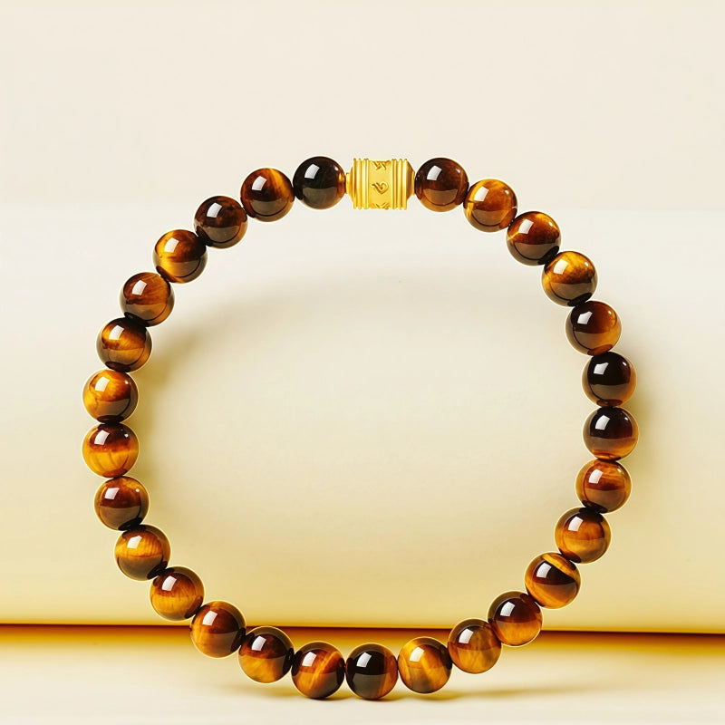 Natural Tiger Eye Beads Elastic Bracelet - Wealth Attraction Ideal Birthday Gift