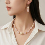 Collier en cristal de quartz clair Pendentif facetté irrégulier