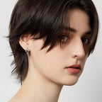 Unisex Tiger Eye Star Hoop Earrings — Minimalist Niche Crystal for Fortune & Good Luck