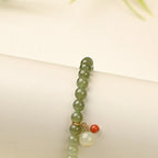 Bracelet en jade Hetian naturel Lotus Éclat Pur