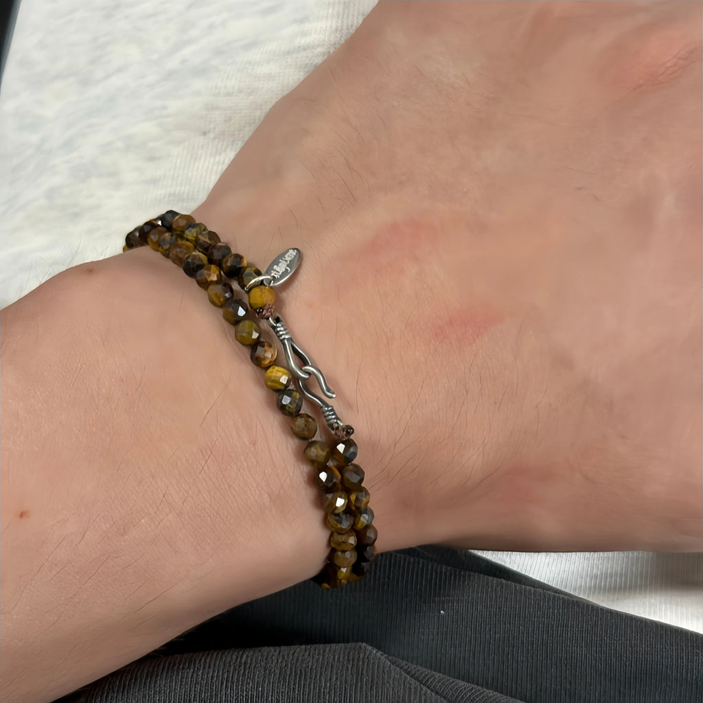 Natural Stone Faceted Bead Stackable Bracelet - Gentle Energy & Daily Healing