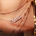 Custom Pave Diamond Name Necklace | Minimalist Luxury 925 Sterling Silver Letter Necklace