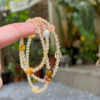 Natural Yellow Crystal Multi Treasure Lucky Multi Circle Bracelet - Positive Energy and Lasting Luck