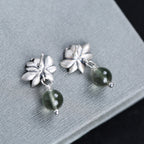 Boucles d'oreilles en quartz rutile vert Lucky Lotus – Un cadeau attentionné pour elle