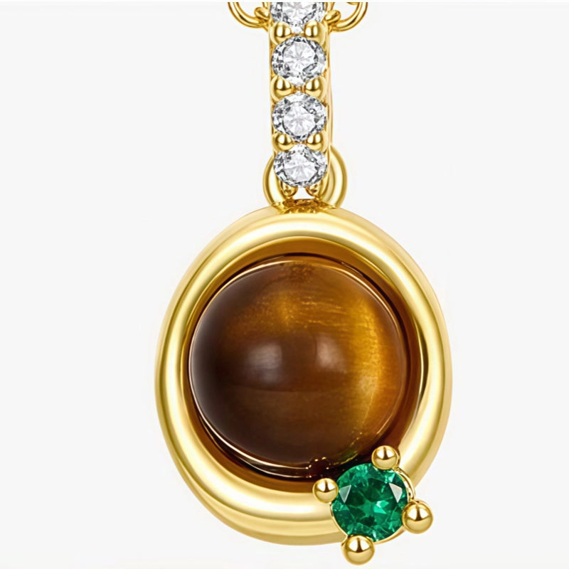 Collier œil de tigre naturel en argent 925, rétro, léger, luxe, pendentif de niche, chaîne de clavicule pour femme, cadeau d'anniversaire