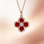 Onyx Lucky Clover Necklace — Two-Way Wear • Reversible Design