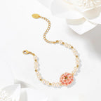 Bracelet perlé Fleur de cerisier Bracelet en émail grappe de fleurs Luxe léger