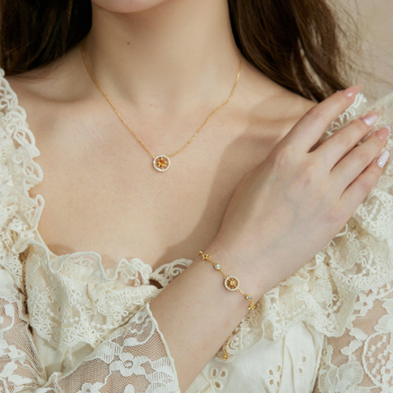 Starlight Compass Citrine Bracelet - Positive Energy & Direction