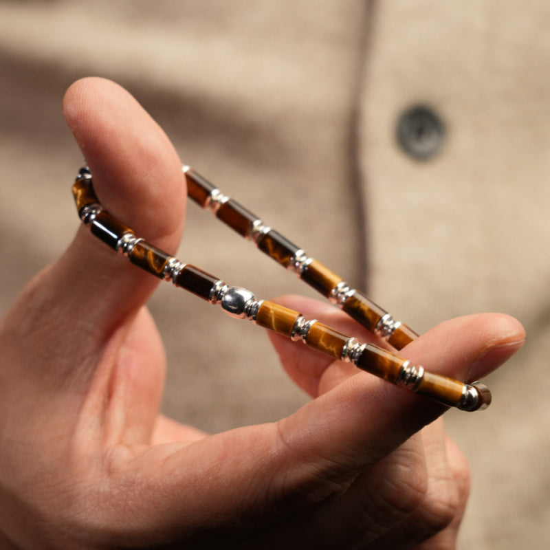 Bracelet Œil-de-Tigre Naturel — Essentiel Empilable Porteur de Chance et de Fortune