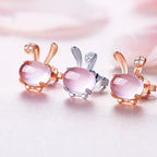 Boucles d'oreilles Lapin Solace en cristal naturel