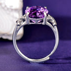 Bague énergétique en améthyste naturelle - Protection tranquille, sagesse douce