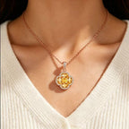 Collier en cristal naturel trèfle de la réussite — Cadeau pour elle • Cadeau de fêtes
