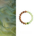Natural Hetian Jade & Sandalwood Bracelet– Ground Spirit, Purify Aura, Attract Peace