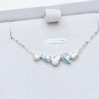 Natural Aquamarine Smile Necklace - Gentle Luck and Clarity