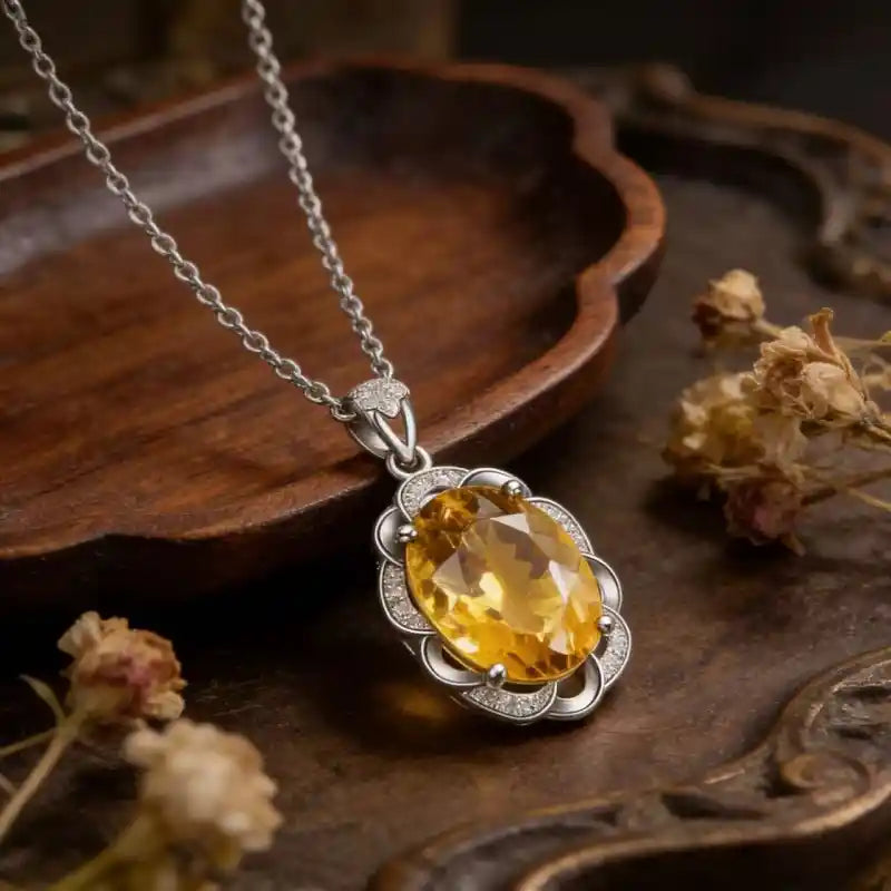 Flower Whisper Natural Crystal Necklace
