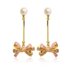 Bow‑knot Necklace Bracelet Ring Earrings Jewelry Set - Sweet Feminine Style