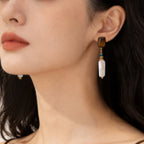 Boucles d'oreilles perles baroques et œil de tigre naturel — Style unique, luxe léger et qualité supérieure