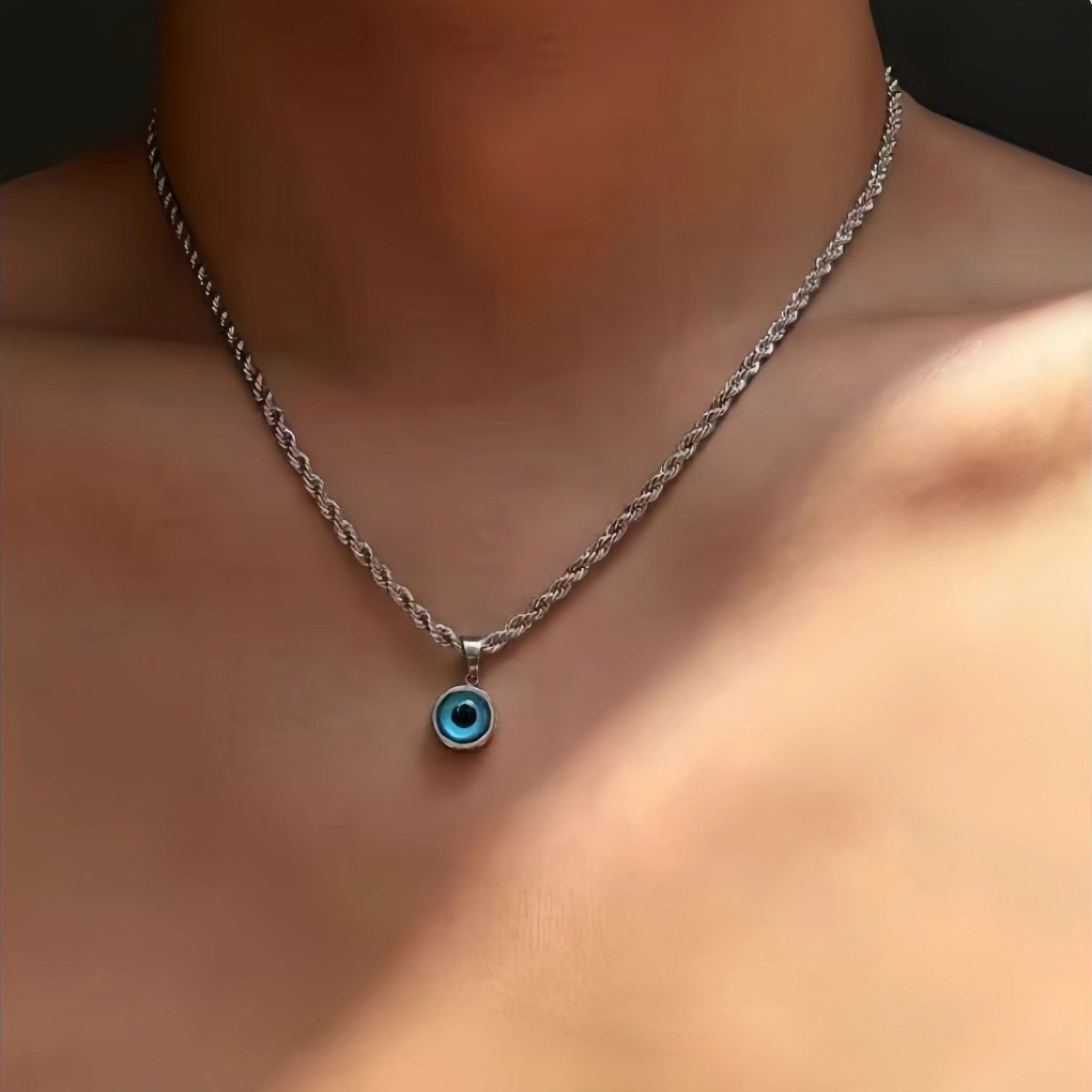 Evil Eye Sterling Silver Necklace - classic protective talisman