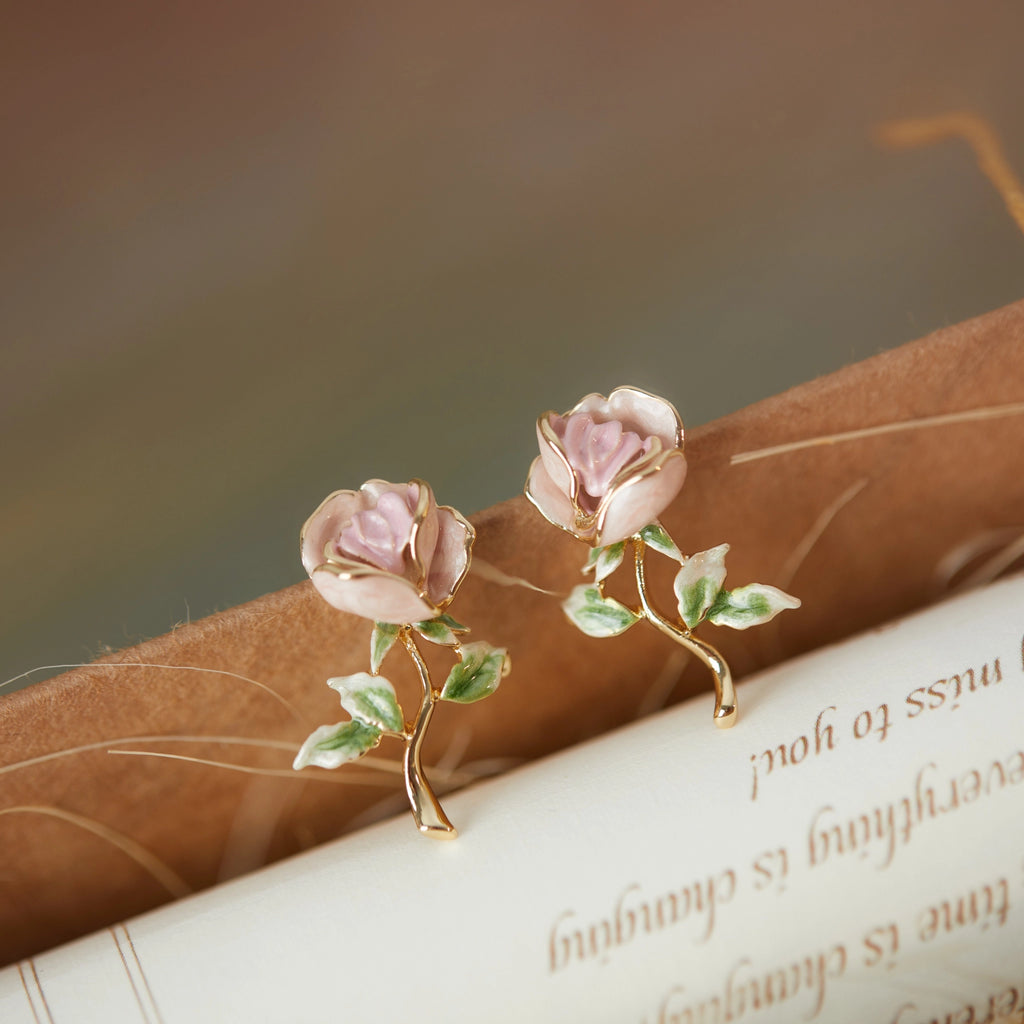 Rose Pink Necklace/Bracelet/Ring/Earrings Set - Sincere Romantic Love