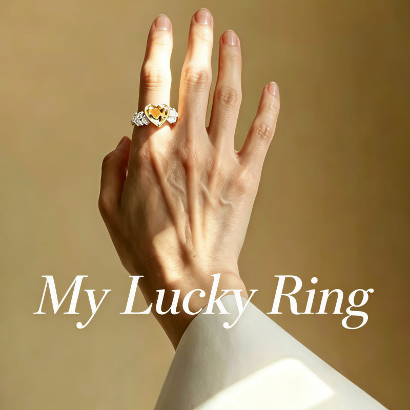 Sunny Heart Citrine Natural Crystal Ring - Golden Light, Lasting Luck