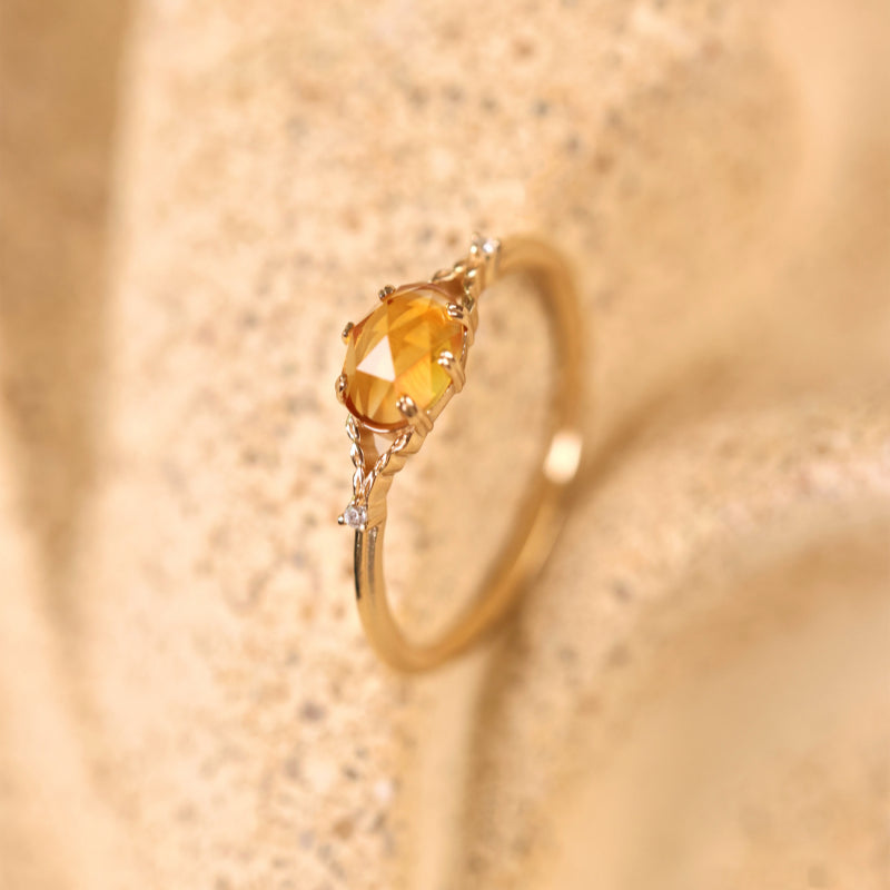 Natural Citrine Ring - Strengthens Money-Magnet Aura