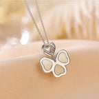 Heart Hetian Jade Four-Leaf Clover Necklace - Purity & Peace