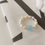 Bague Aigue-marine et Perle - Bienfaits spirituels et Énergie positive