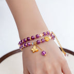 Citrine & Amethyst Double-Layer Bracelet - Attract Wealth, Boost Luck, Layer for Career Success