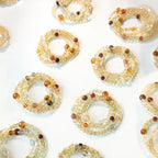 Bracelet de richesse multi-boucles en citrine fantôme jaune naturel et pierres précieuses mélangées - Booste les revenus stables et la carrière
