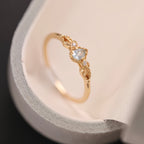 Bague délicate en aigue-marine naturelle en forme de goutte - Énergie positive